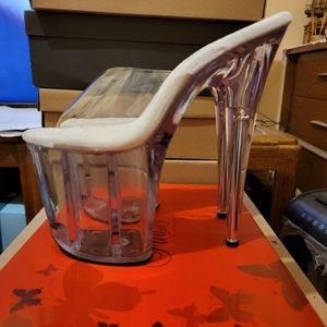 Pleaser clear platfom 8 inch heel sz 10